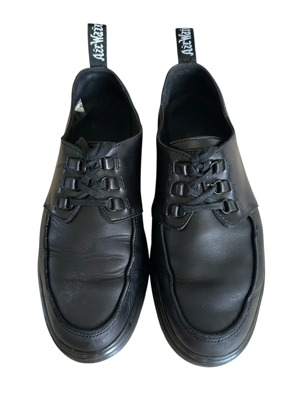 Dr. Martens Walden Leather Derby Creeper Shoes Black Size 10